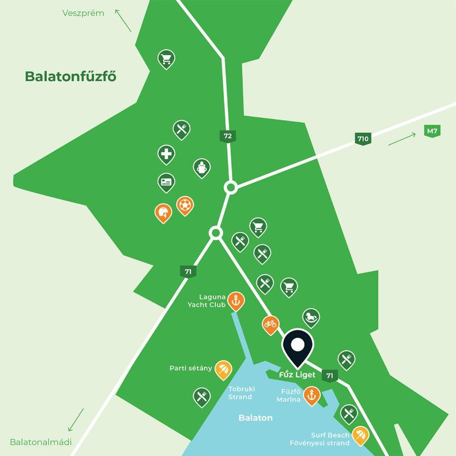 Fuzliget Surf Garden Apartment Balatonfůzfő Bagian luar foto